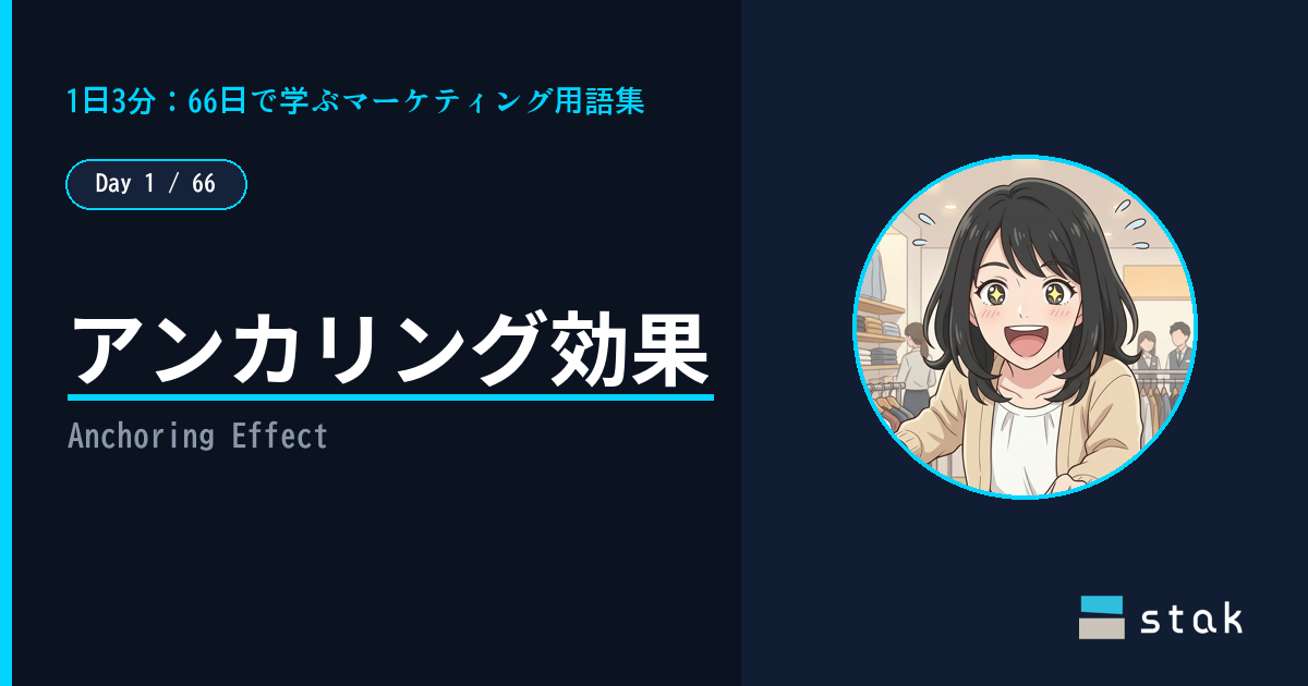【Day 1/66｜1日1マーケ用語】アンカリング効果 ——「半額5,000円」に飛びついたカナの話