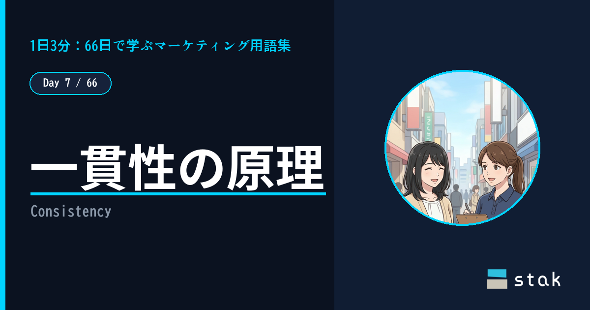 【Day 7/66｜1日1マーケ用語】一貫性の原理 ——「小さなYES」から契約までしたカナの話