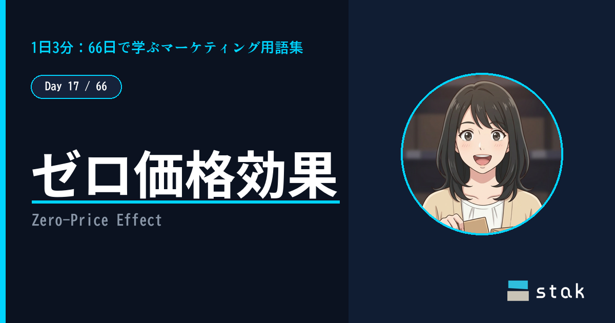 【Day 17/66|1日1マーケ用語】ゼロ価格効果 ——「1個無料」で3個カゴに入れたカナの話