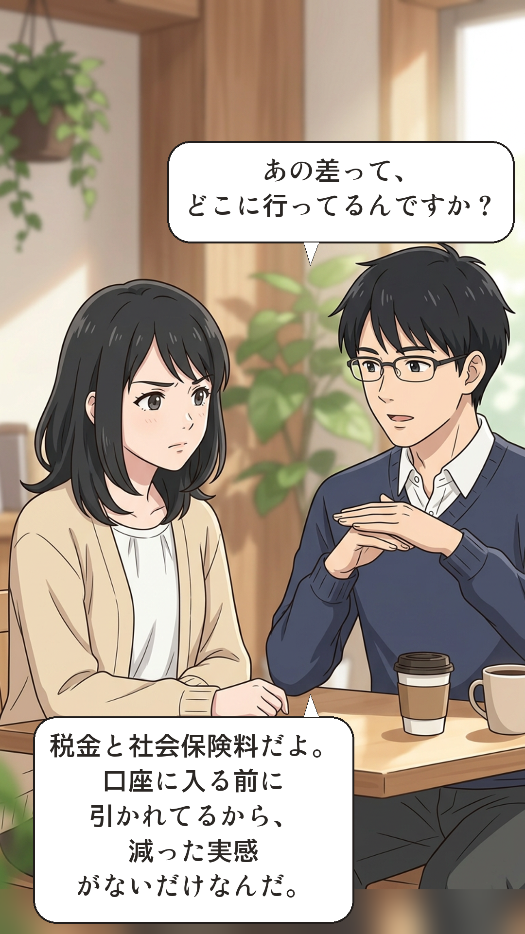 可処分所得を学ぶカナの4コマ・転