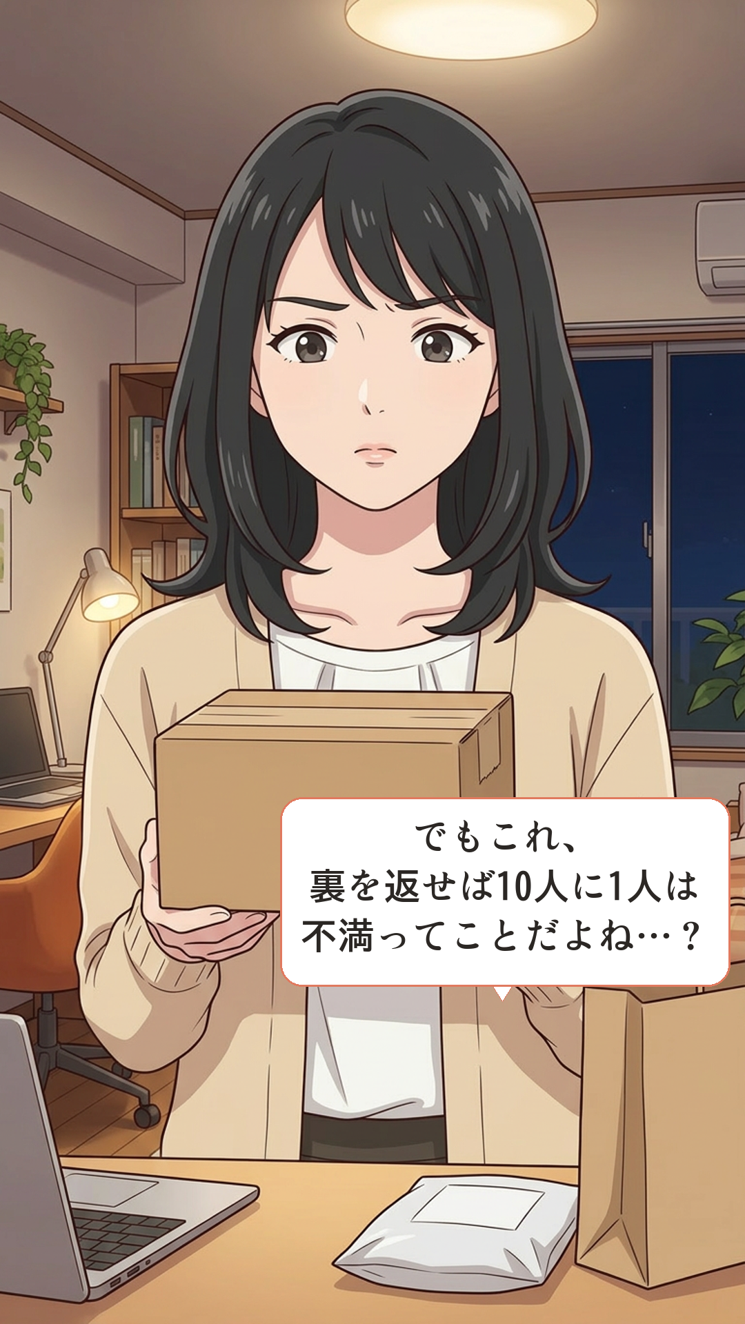 フレーミング効果に引っかかるカナの4コマ・承